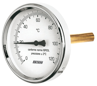 Teploměr d=63 s jímkou l= 45 1/2“, zadní, 0-120°C