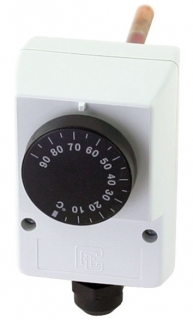 Termostat provozní zakrytovaný na jímku 0-90°C, čidlo 6,5x100