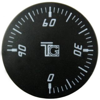 Knoflík čočkový černý  0-90°C