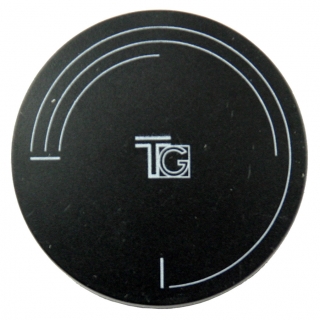 Knoflík čočkový černý symbol TG