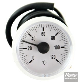 Teploměr 0-120°C, kapilára 1 m, d=42 mm, bílý