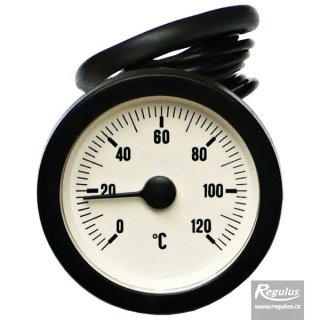 Teploměr 0-120°C, kapilára 1 m, d=57,5 mm, bílý