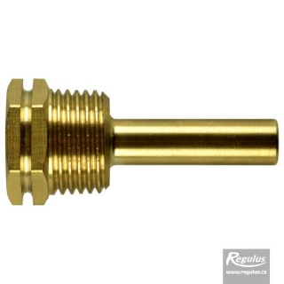 Jímka pro 1 čidlo, 7 x 9 x 45 mm, 1/2“, mosaz